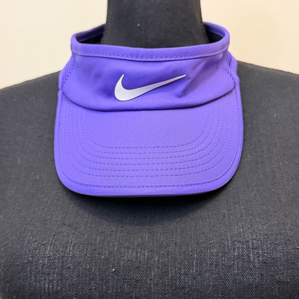 Nike Dri-fit Women Golf Visor Purple Mesh Adjustable Running Featherlight Sporty